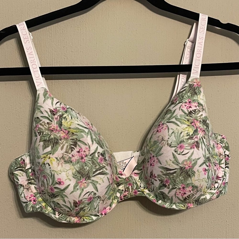 Victoria's Secret Green and Pink Floral Bra